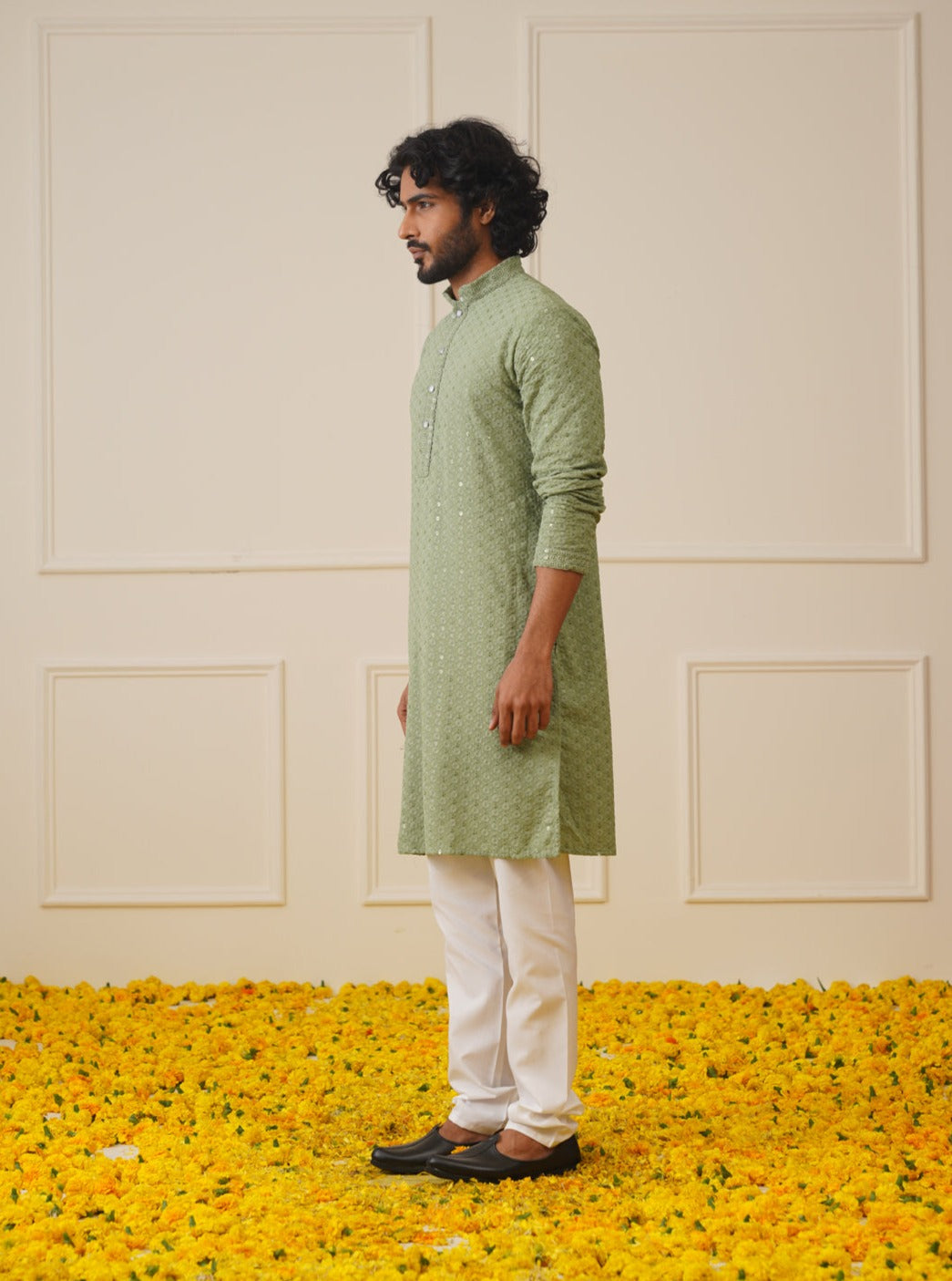 Green Rayon Solid Indian Wear for Men | DesiQlo India