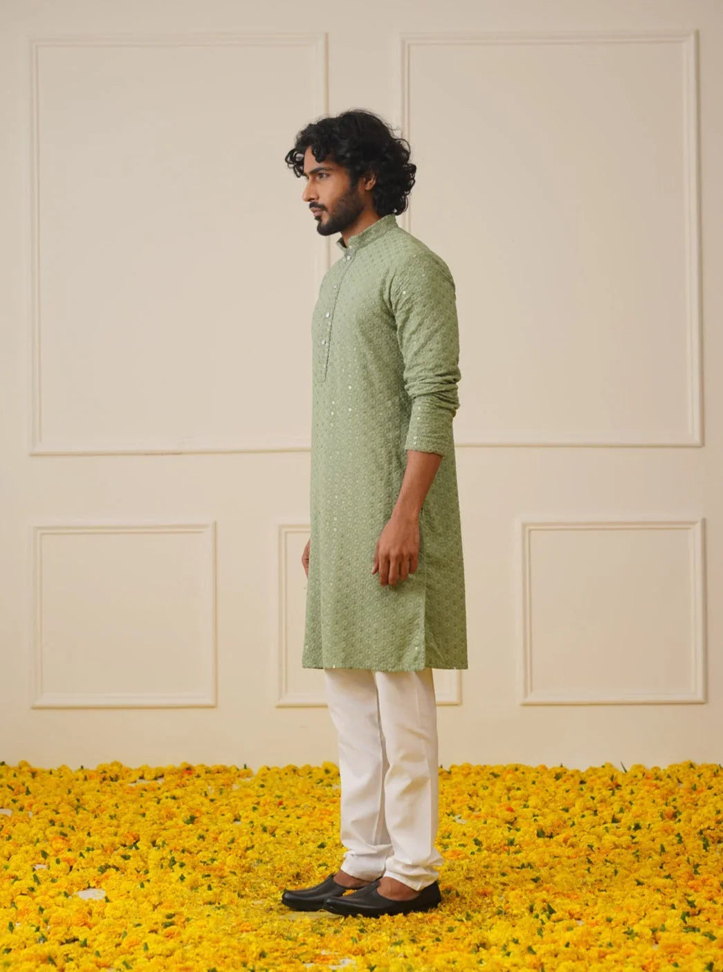 Green Cotton Solid Indian Wear KO_678Pista | DesiQlo