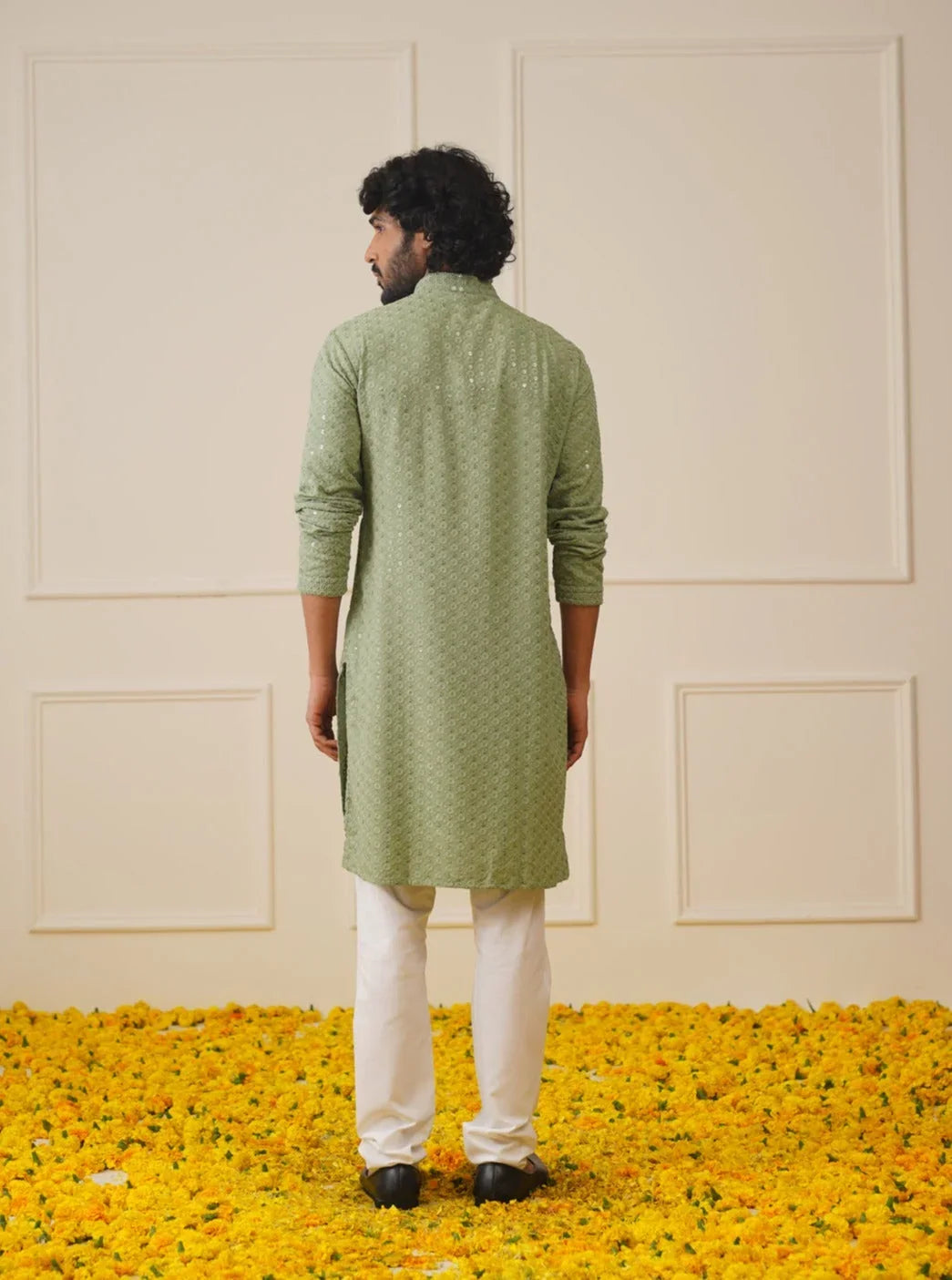 Green Cotton Solid Indian Wear KO_678Pista | DesiQlo