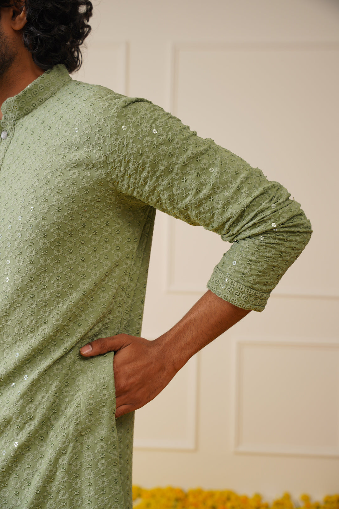 Green Rayon Solid Indian Wear for Men | DesiQlo India