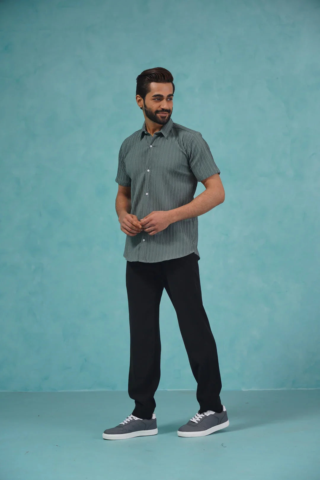 Grey Cotton Solid Shirts SF_899Grey | DesiQlo