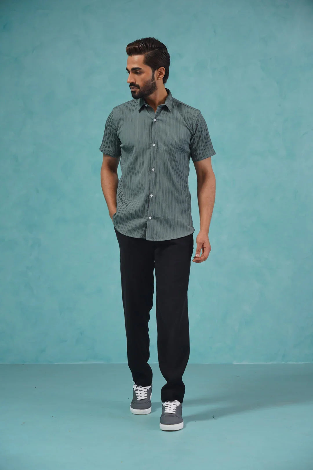 Grey Cotton Solid Shirts SF_899Grey | DesiQlo