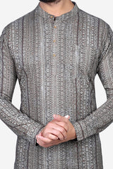 Cotton Short Kurta for Men - Multicolor | SKRB12552B