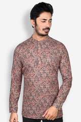 Cotton Short Kurta for Men - Multicolor | SKRB12510O