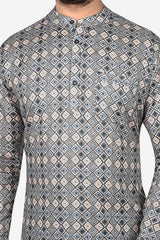 Cotton Short Kurta for Men - Multicolor | SKRB12525G