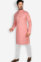 Cotton Kurta for Men - Pink | KPDU731753