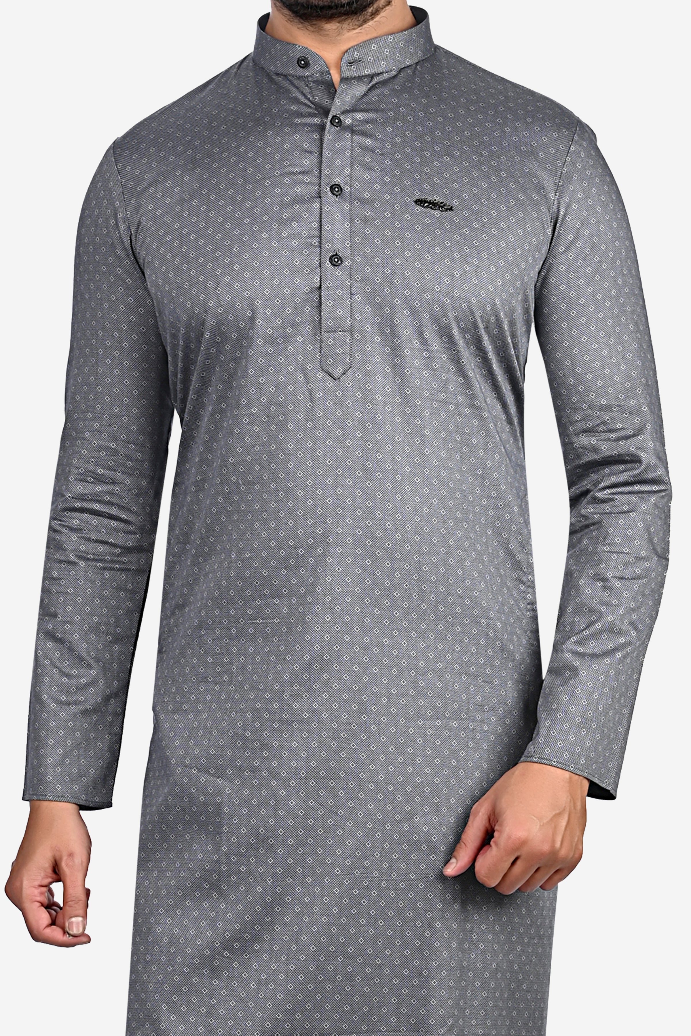 Cotton Kurta for Men - Grey | KUPR11746G