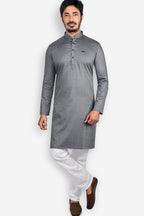 Cotton Kurta for Men - Grey | KUPR11746G