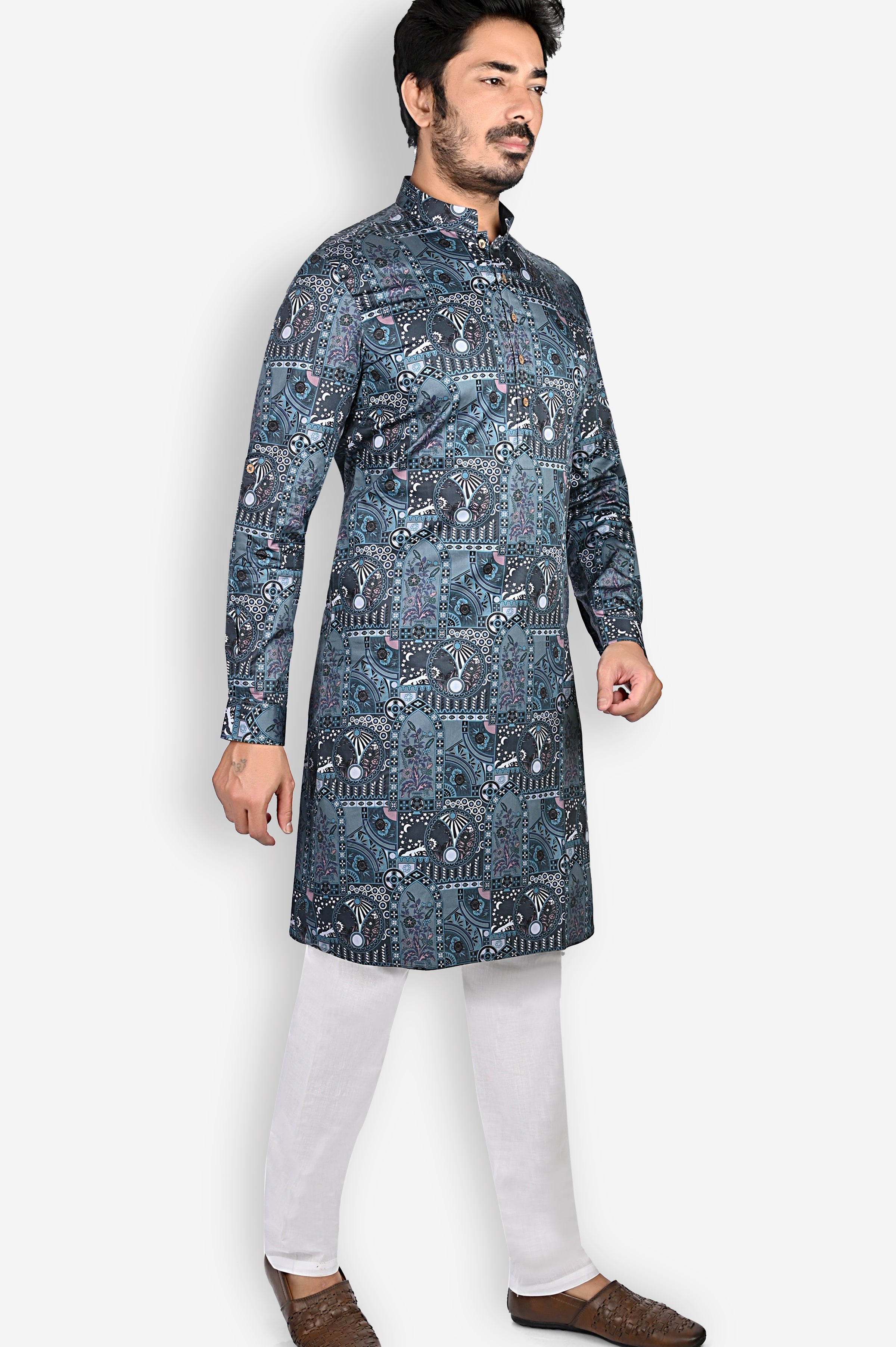 Cotton Kurta for Men - Blue | KUPR12397B