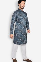 Cotton Kurta for Men - Blue | KUPR12397B