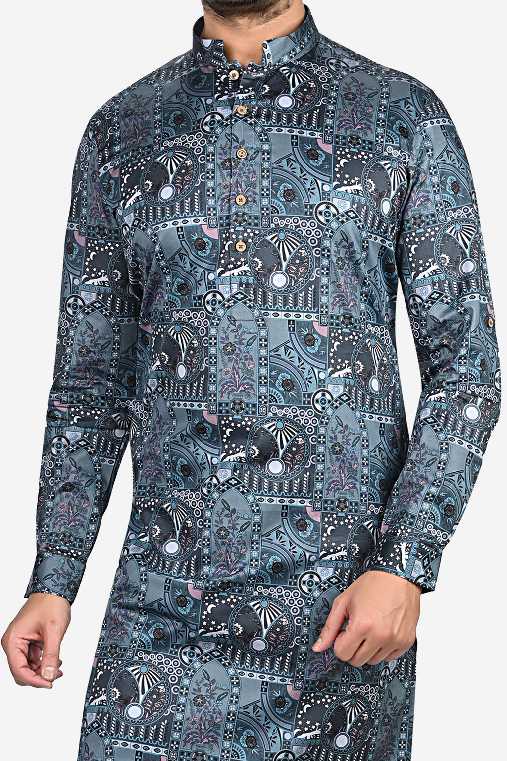 Cotton Kurta for Men - Blue | KUPR12397B