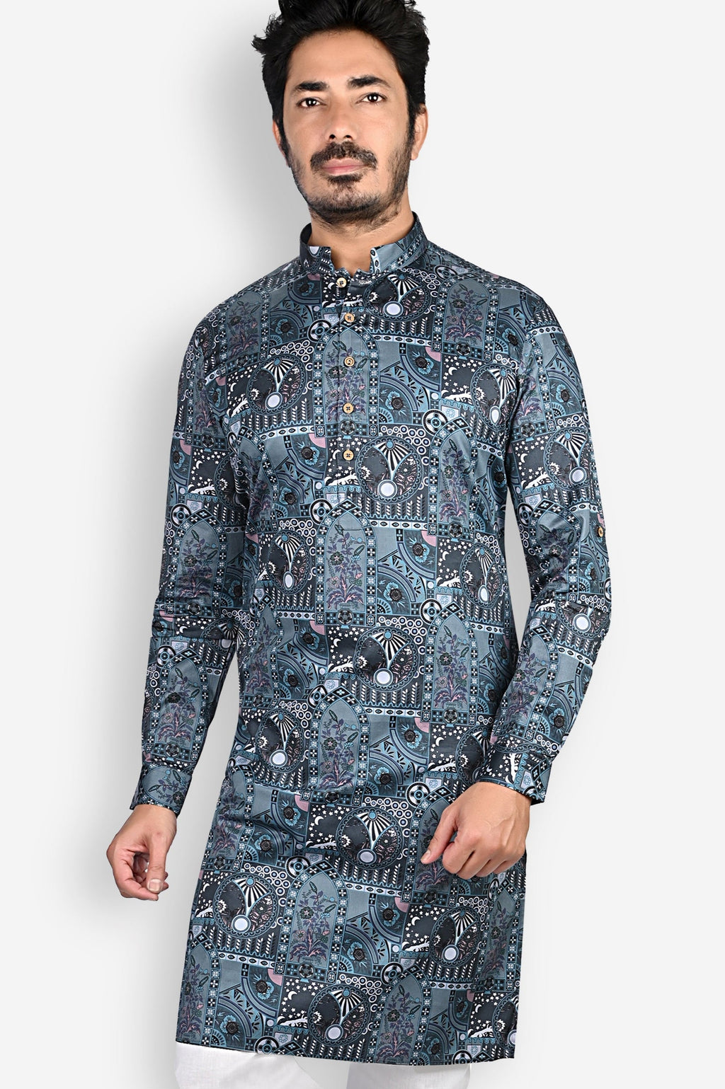 Cotton Kurta for Men - Blue | KUPR12397B