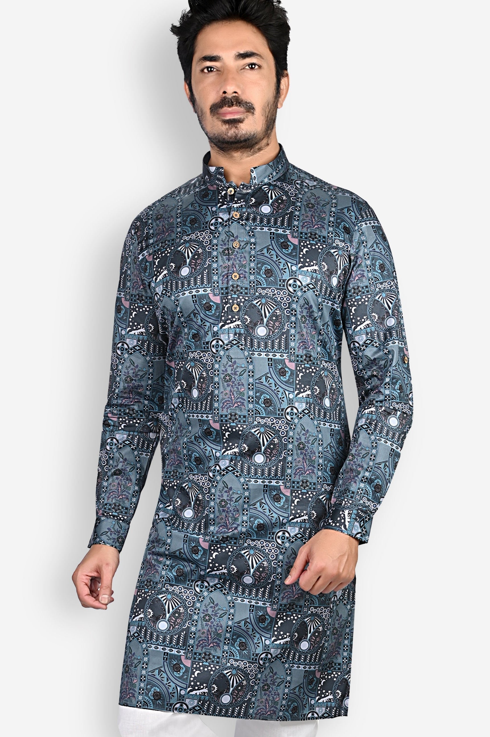 Cotton Kurta for Men - Blue | KUPR12397B