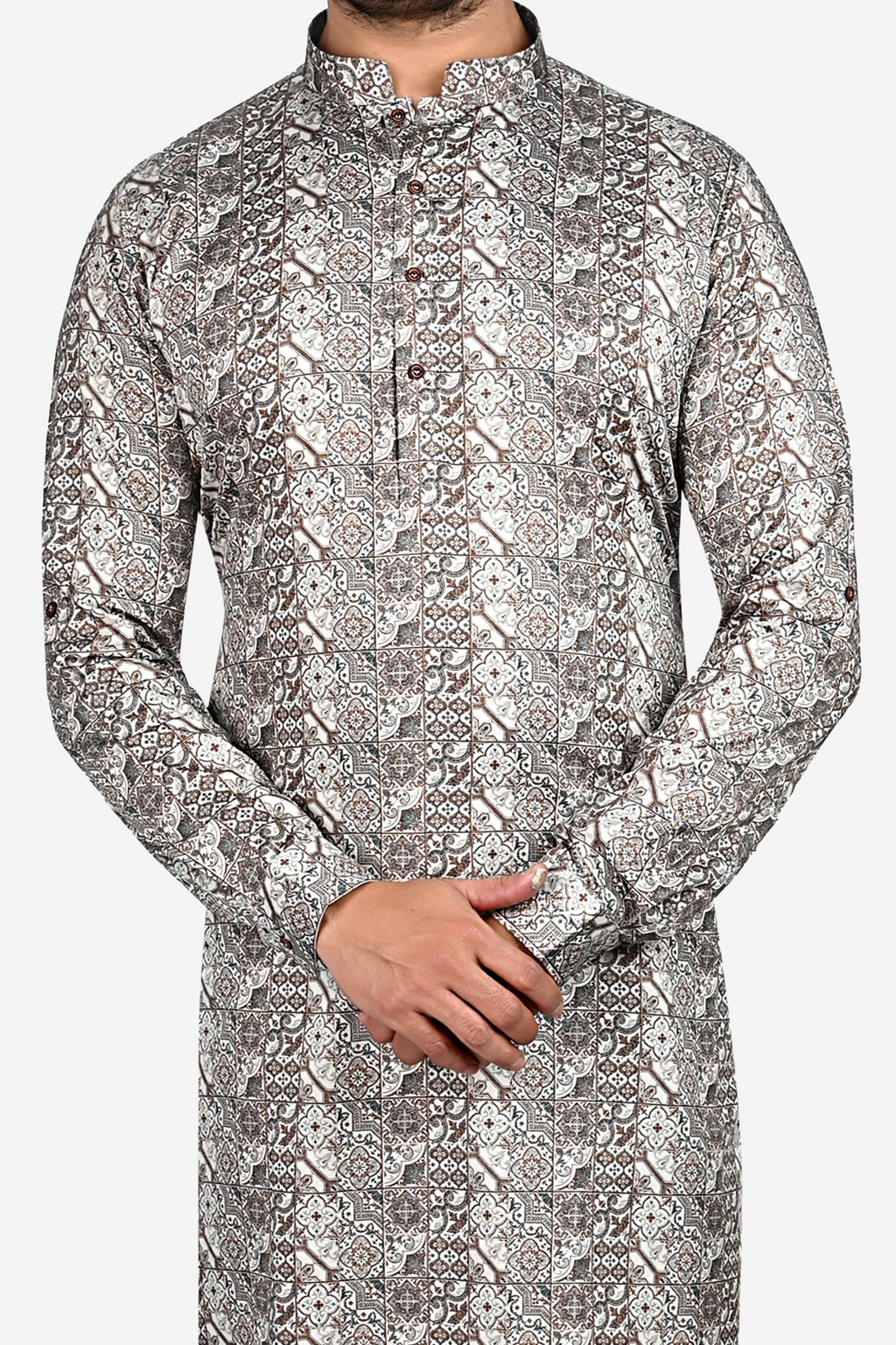 Cotton Kurta for Men - Brown | KUPR12401B