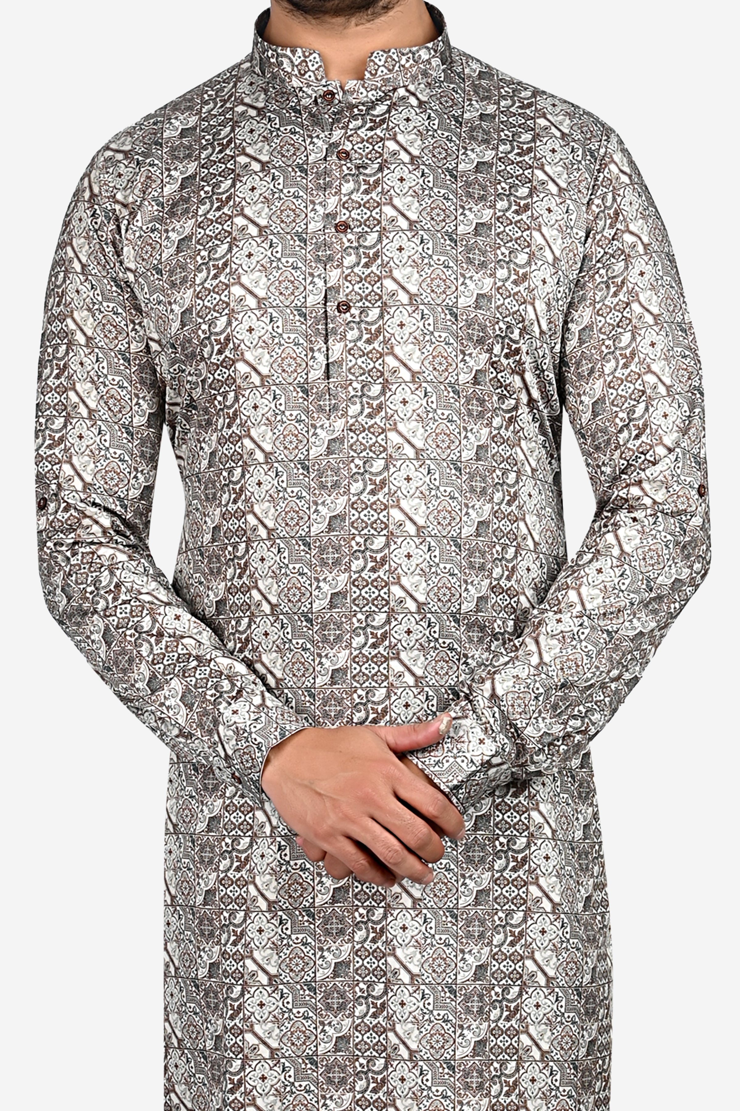 Cotton Kurta for Men - Brown | KUPR12401B