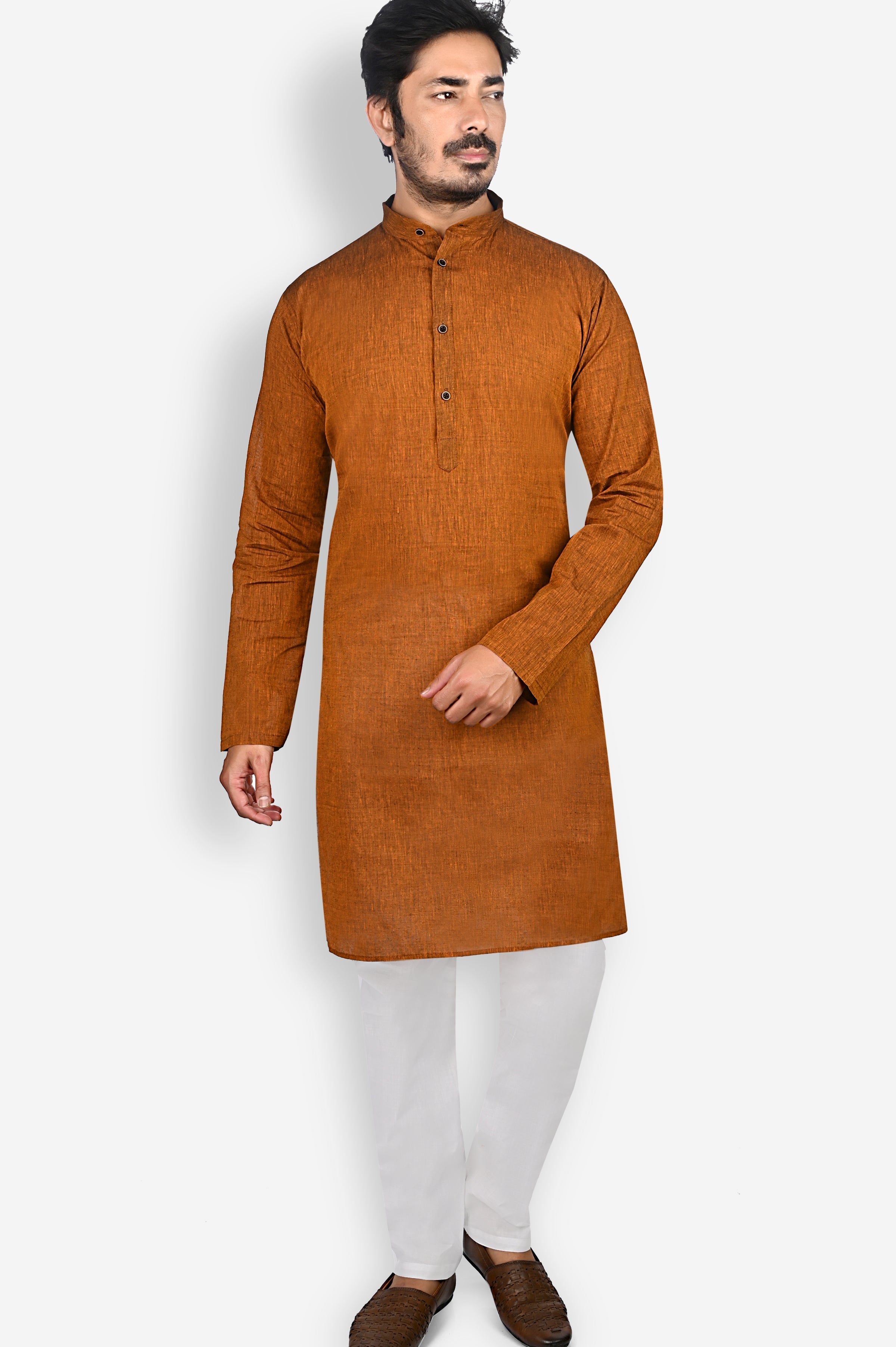 Cotton Kurta for Men - Brown | KUDU570734
