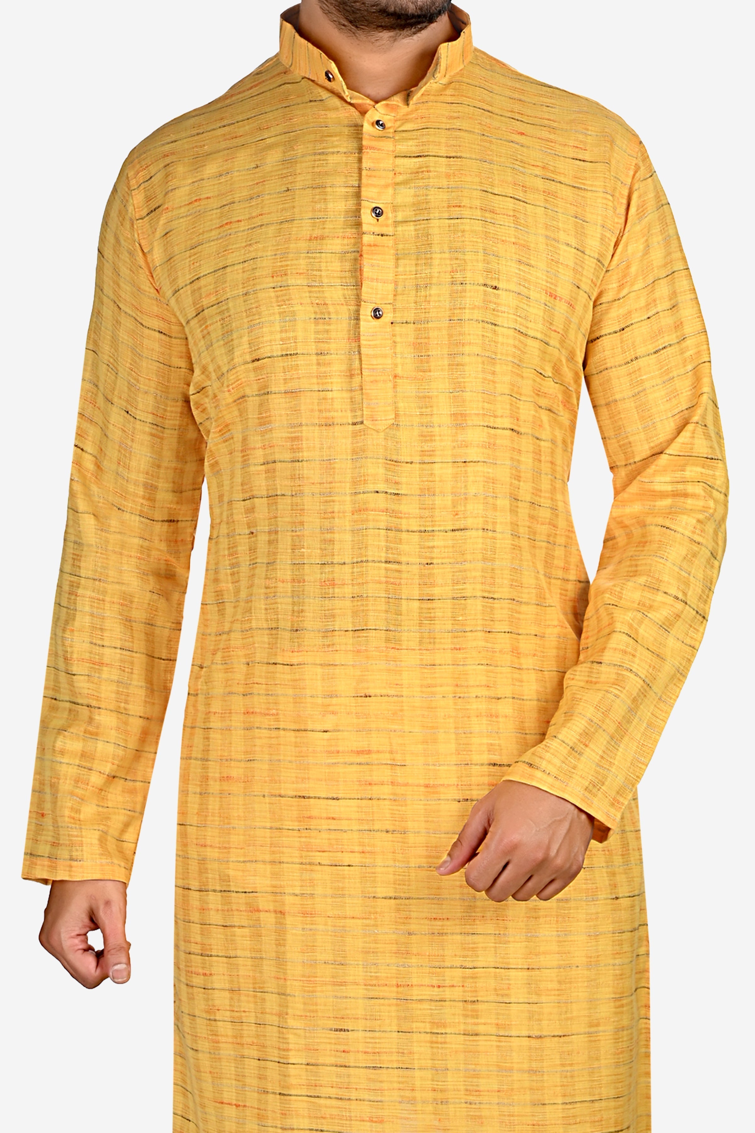 Cotton Kurta for Men - Yellow | KPDU731773