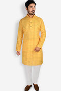 Cotton Kurta for Men - Yellow | KPDU731773