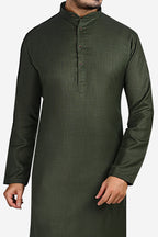 Cotton Kurta for Men - Green | KUDU630183