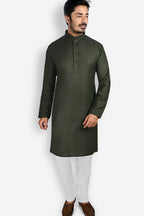 Cotton Kurta for Men - Green | KUDU630183