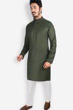 Cotton Kurta for Men - Green | KUDU630183