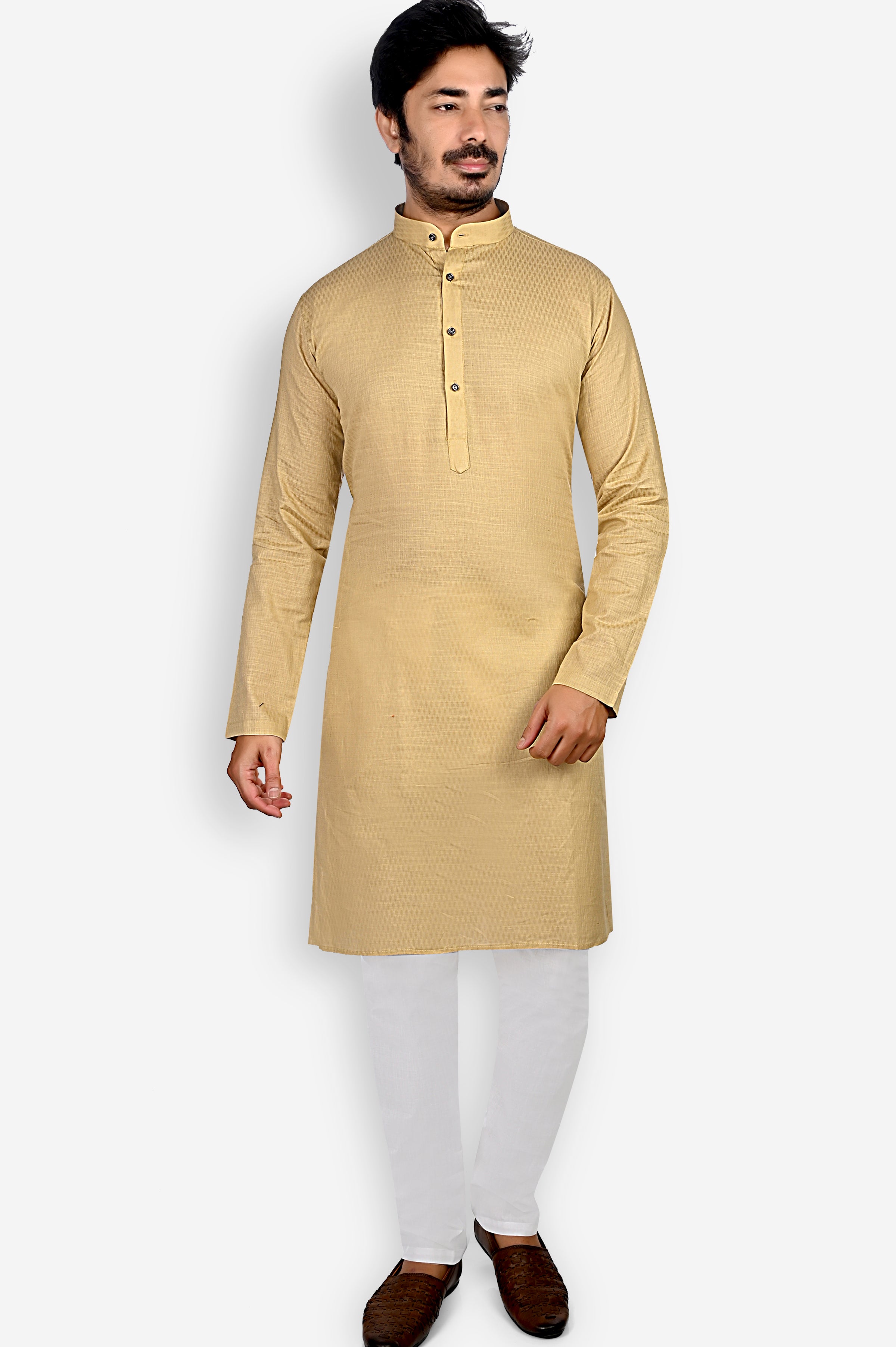 Cotton Kurta for Men - Beige | KPDU780553
