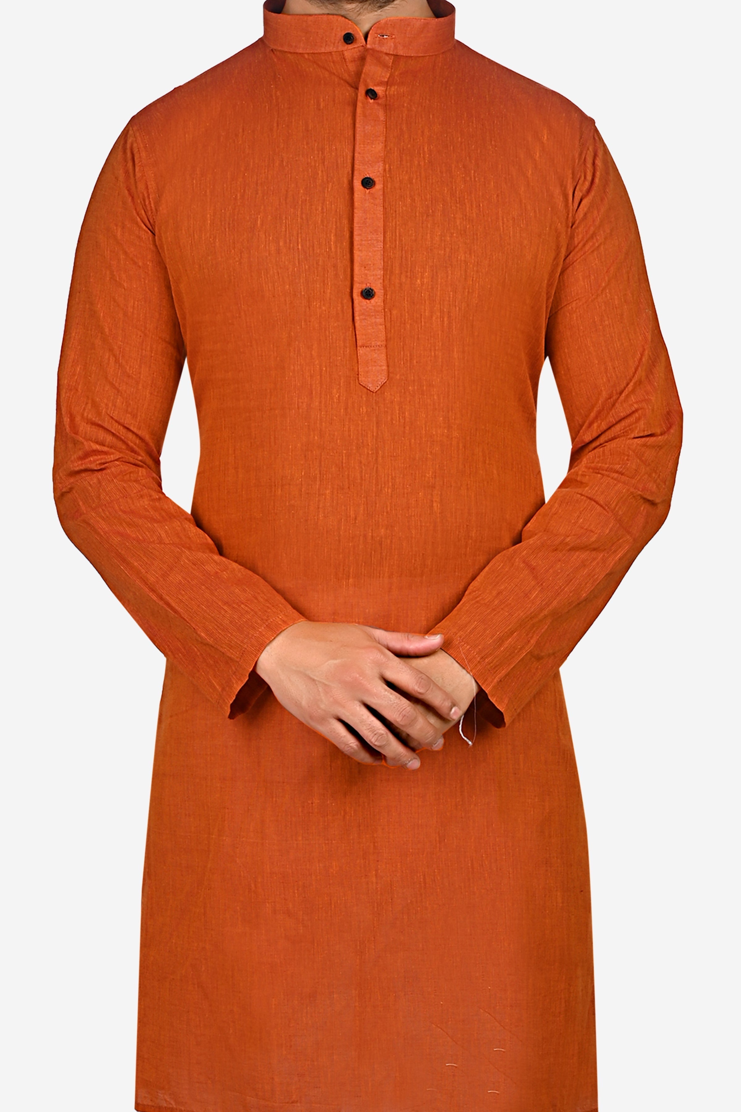 Cotton Kurta for Men - Orange | KUDU570735