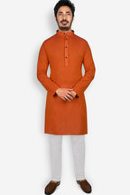 Cotton Kurta for Men - Orange | KUDU570735