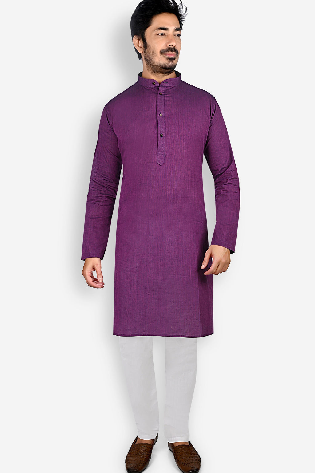 Cotton Kurta for Men - Purple | KUDU570793