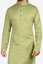 Cotton Kurta for Men - Green | KPDU801263