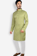Cotton Kurta for Men - Green | KPDU801263