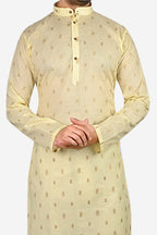 Cotton Kurta for Men - Yellow | KPDU772213