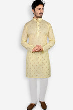 Cotton Kurta for Men - Yellow | KPDU772213