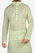 Cotton Kurta for Men - Green | KPDU772223