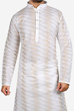 Cotton Kurta for Men - White | KPDU760723