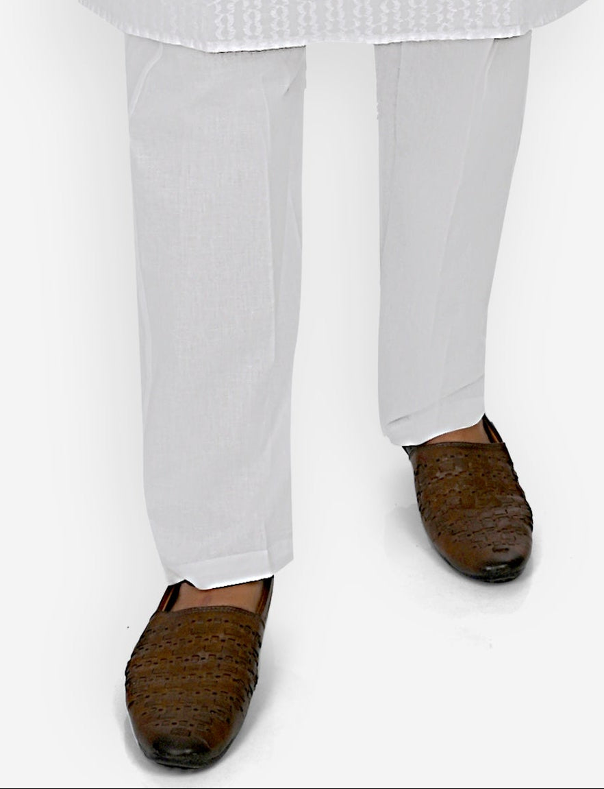 Cotton Pyjama for Men - White | PJSSALWH38