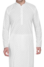 Cotton Kurta Pyjama Set for Men - White | KPPDCHTCIR