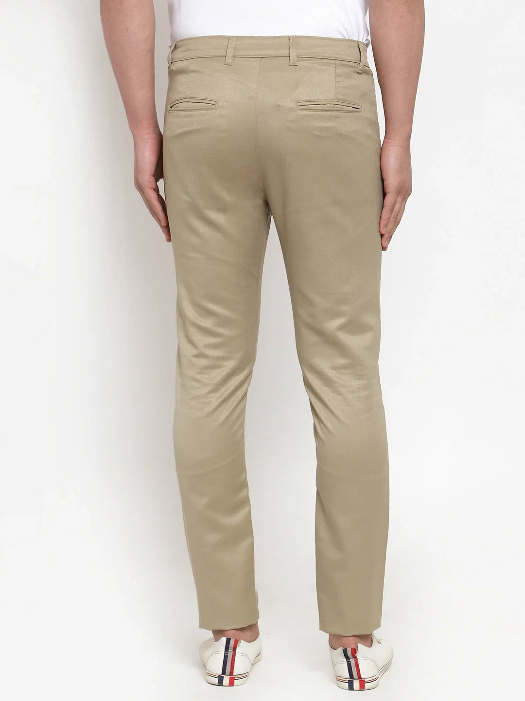 Beige Cotton Solid Jeans & Trousers for Men | DesiQlo India