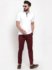 DesiQlo Men's Maroon Solid Formal Trousers ( FGP 253Maroon )