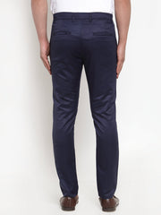 DesiQlo Men's Navy Solid Formal Trousers ( FGP 253Navy )