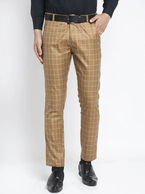 Indian Needle Men's Brown Formal Assorted Trousers