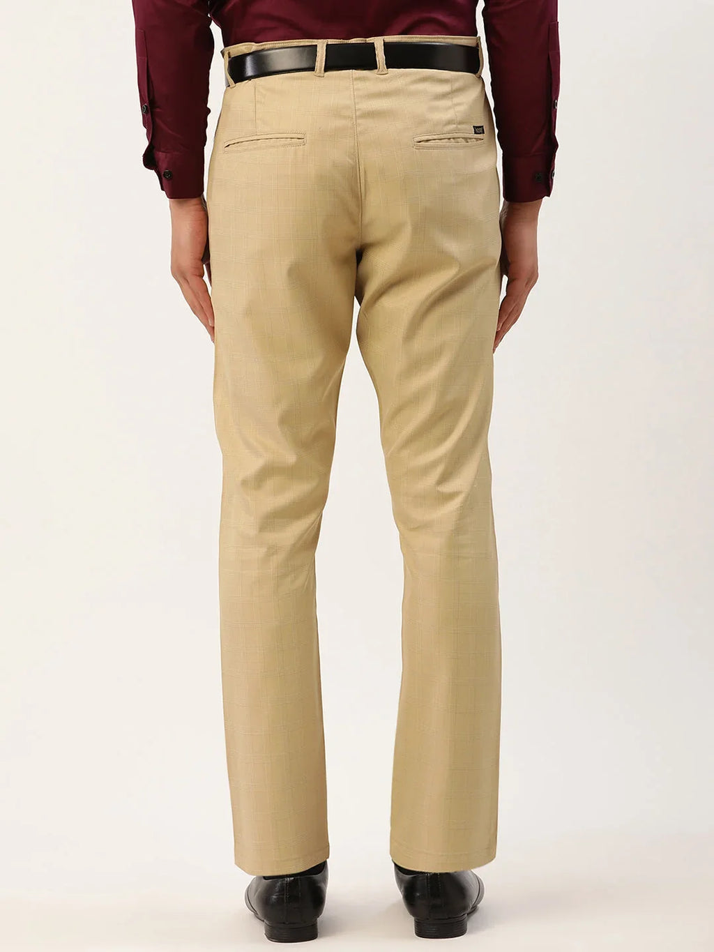 Indian Needle Men's Blue Formal Trousers