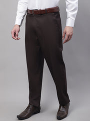 DesiQlo Men's Coffee Tapered Fit Formal Trousers