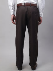DesiQlo Men's Coffee Tapered Fit Formal Trousers