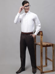 DesiQlo Men's Coffee Tapered Fit Formal Trousers