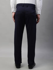 DesiQlo Men's Navy Blue Tapered Fit Formal Trousers