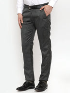Jainish Men's Grey Solid Formal Trousers ( FGP 253Light-Grey )