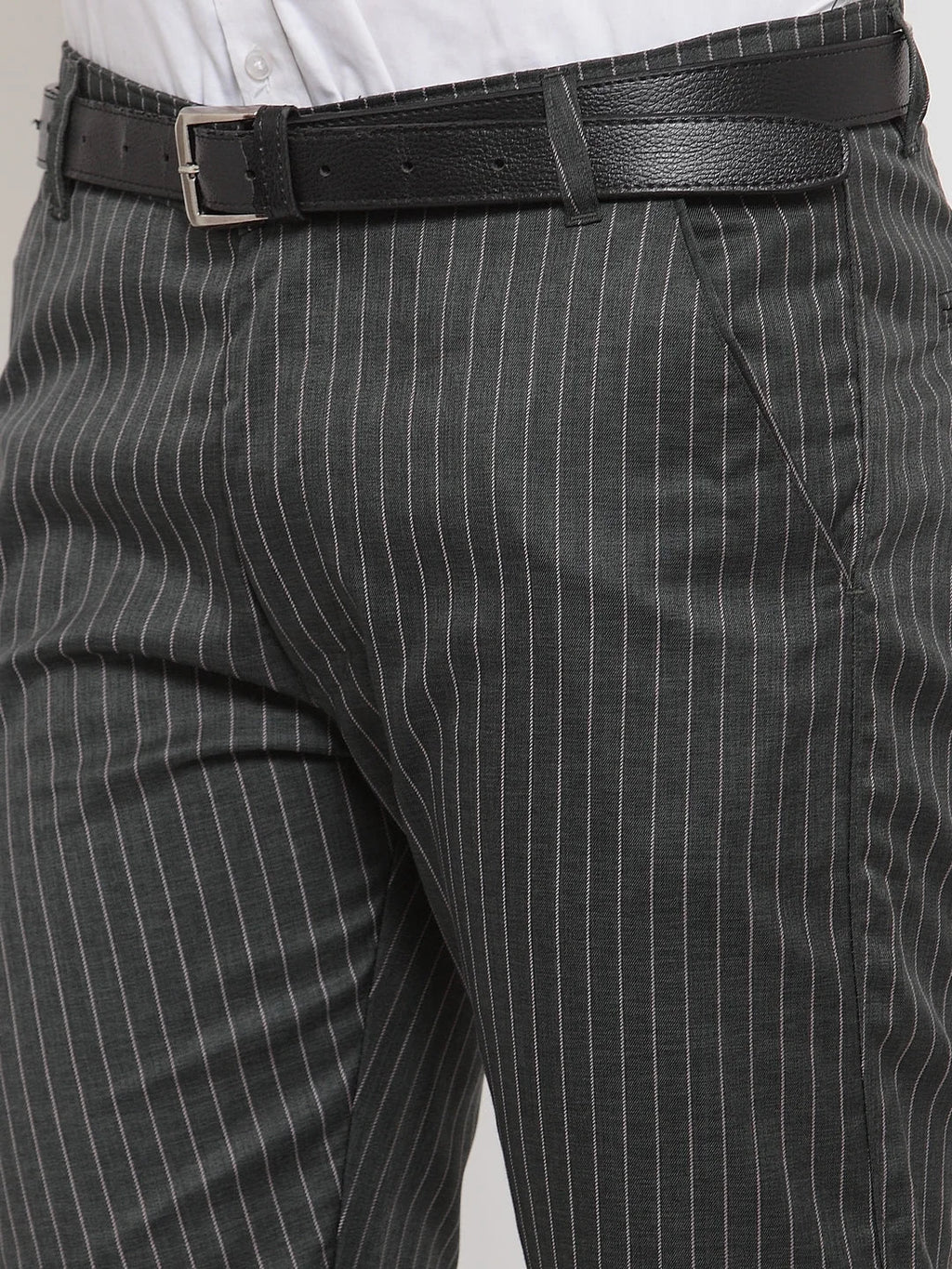 Jainish Men's Grey Solid Formal Trousers ( FGP 253Light-Grey )