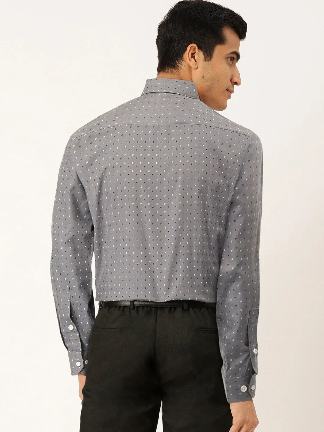 Grey Cotton Solid Shirts SF_716Grey | DesiQlo