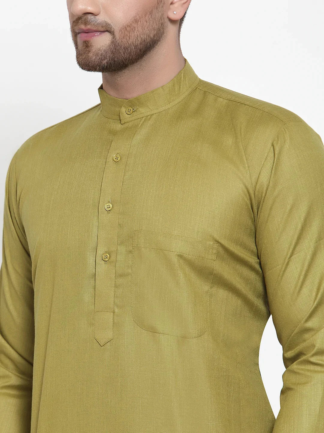 Green Cotton Solid Indian Wear for Men | DesiQlo India